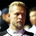 SINGAPORE, SINGAPORE - OCTOBER 02: Kevin Magnussen of Denmark and Haas F1 looks on from the grid during the F1 Grand Prix of Singapore at Marina Bay Street Circuit on October 02, 2022 in Singapore, Singapore. (Photo by Dan Istitene - Formula 1/Formula 1 via Getty Images)