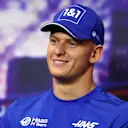SINGAPORE, SINGAPORE - SEPTEMBER 29: Mick Schumacher of Germany and Haas F1 attends the Drivers Press Conference during previews ahead of the F1 Grand Prix of Singapore at Marina Bay Street Circuit on September 29, 2022 in Singapore, Singapore. (Photo by Clive Rose/Getty Images,)