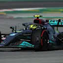 BARCELONA, SPAIN - MAY 20: Lewis Hamilton of Great Britain driving the (44) Mercedes AMG Petronas F1 Team W13 on track during practice ahead of the F1 Grand Prix of Spain at Circuit de Barcelona-Catalunya on May 20, 2022 in Barcelona, Spain. (Photo by Bryn Lennon - Formula 1/Formula 1 via Getty Images)