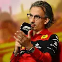BARCELONA, SPAIN - MAY 21: Laurent Mekies, Scuderia Ferrari Sporting Director talks in the Team Principals Press Conference prior to practice ahead of the F1 Grand Prix of Spain at Circuit de Barcelona-Catalunya on May 21, 2022 in Barcelona, Spain. (Photo by Clive Mason/Getty Images)