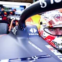 AUSTIN, TEXAS - OCTOBER 21: Max Verstappen of the Netherlands and Oracle Red Bull Racing prepares to drive in the garage during practice ahead of the F1 Grand Prix of USA at Circuit of The Americas on October 21, 2022 in Austin, Texas. (Photo by Mark Thompson/Getty Images)