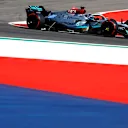 AUSTIN, TEXAS - OCTOBER 22: George Russell of Great Britain driving the (63) Mercedes AMG Petronas F1 Team W13 on track during final practice ahead of the F1 Grand Prix of USA at Circuit of The Americas on October 22, 2022 in Austin, Texas. (Photo by Chris Graythen/Getty Images)