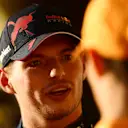 AUSTIN, TEXAS - OCTOBER 22: Third placed qualifier Max Verstappen of the Netherlands and Oracle Red Bull Racing talks in parc ferme during qualifying ahead of the F1 Grand Prix of USA at Circuit of The Americas on October 22, 2022 in Austin, Texas. (Photo by Mario Renzi - Formula 1/Formula 1 via Getty Images)