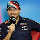 AUSTIN, TEXAS - OCTOBER 20: Sergio Perez of Mexico and Oracle Red Bull Racing attends the Drivers Press Conference during previews ahead of the F1 Grand Prix of USA at Circuit of The Americas on October 20, 2022 in Austin, Texas. (Photo by Jared C. Tilton/Getty Images)
