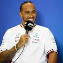AUSTIN, TEXAS - OCTOBER 20: Lewis Hamilton of Great Britain and Mercedes attends the Drivers Press Conference during previews ahead of the F1 Grand Prix of USA at Circuit of The Americas on October 20, 2022 in Austin, Texas. (Photo by Jared C. Tilton/Getty Images)