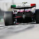BAHRAIN, BAHRAIN - MARCH 04: Zhou Guanyu of China driving the (24) Alfa Romeo F1 C43 Ferrari in the Pitlane during final practice ahead of the F1 Grand Prix of Bahrain at Bahrain International Circuit on March 04, 2023 in Bahrain, Bahrain. (Photo by Peter Fox/Getty Images)
