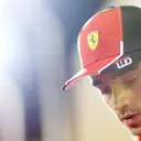 BAHRAIN, BAHRAIN - MARCH 04: Third placed qualifier Charles Leclerc of Monaco and Ferrari looks on in parc ferme during qualifying ahead of the F1 Grand Prix of Bahrain at Bahrain International Circuit on March 04, 2023 in Bahrain, Bahrain. (Photo by Dan Istitene - Formula 1/Formula 1 via Getty Images)