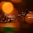 BAHRAIN, BAHRAIN - MARCH 04: Lewis Hamilton of Great Britain driving the (44) Mercedes AMG Petronas F1 Team W14 on track during qualifying ahead of the F1 Grand Prix of Bahrain at Bahrain International Circuit on March 04, 2023 in Bahrain, Bahrain. (Photo by Clive Mason/Getty Images)