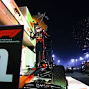 BAHRAIN, BAHRAIN - MARCH 05: Race winner Max Verstappen of the Netherlands and Oracle Red Bull Racing celebrates in parc ferme during the F1 Grand Prix of Bahrain at Bahrain International Circuit on March 05, 2023 in Bahrain, Bahrain. (Photo by Mark Thompson/Getty Images)
