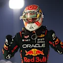 BAHRAIN, BAHRAIN - MARCH 05: Race winner Max Verstappen of the Netherlands and Oracle Red Bull Racing celebrates in parc ferme during the F1 Grand Prix of Bahrain at Bahrain International Circuit on March 05, 2023 in Bahrain, Bahrain. (Photo by Lars Baron/Getty Images)