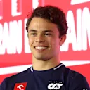 BAHRAIN, BAHRAIN - MARCH 02: Nyck de Vries of Netherlands and Scuderia AlphaTauri attends the Drivers Press Conference during previews ahead of the F1 Grand Prix of Bahrain at Bahrain International Circuit on March 02, 2023 in Bahrain, Bahrain. (Photo by Lars Baron/Getty Images)