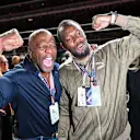 LAS VEGAS, NEVADA - NOVEMBER 18: Jamaican runner Usain Bolt (R) and actor Terry Crews (L) pose during the grid, prior to the F1 Grand Prix of Las Vegas at Las Vegas Strip Circuit on November 18, 2023 in Las Vegas, Nevada, United States. (Photo by Tayfun Cokun/Anadolu via Getty Images)