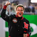 LAS VEGAS, NEVADA - NOVEMBER 18: Donny Osmond singing the National Anthem prior to the F1 Grand Prix of Las Vegas at Las Vegas Strip Circuit on November 18, 2023 in Las Vegas, Nevada. (Photo by Kym Illman/Getty Images)