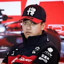 Alfa Romeo's Chinese driver Zhou Guanyu looks on during a press conference ahead of the Dutch Formula One Grand Prix, in the coastal town of Zandvoort on August 24, 2023. The 2023 Dutch Grand Prix will take place on August 27, 2023. (Photo by Simon Wohlfahrt / AFP) (Photo by SIMON WOHLFAHRT/AFP via Getty Images)