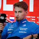 Williams' US driver Logan Sargeant looks on during a press conference ahead of the Dutch Formula One Grand Prix, in the coastal town of Zandvoort on August 24, 2023. The 2023 Dutch Grand Prix will take place on August 27, 2023. (Photo by Simon Wohlfahrt / AFP) (Photo by SIMON WOHLFAHRT/AFP via Getty Images)