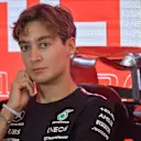 ZANDVOORT, NETHERLANDS - AUGUST 24: George Russell of Great Britain and Mercedes-AMG PETRONAS F1 Team attends the press conference during previews ahead of the F1 Grand Prix of The Netherlands at Circuit Park Zandvoort on August 24, 2023 in Zandvoort, Netherlands. (Photo by Vince Mignott/MB Media/Getty Images)