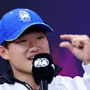 SUZUKA, JAPAN - APRIL 04: Yuki Tsunoda of Japan and Visa Cash App RB attends the Drivers Press Conference during previews ahead of the F1 Grand Prix of Japan at Suzuka International Racing Course on April 04, 2024 in Suzuka, Japan. (Photo by Clive Rose/Getty Images)