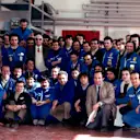 Enzo Ferrari with workers in Maranello on his 85th birthday (February 18, 1983)