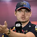 Red Bull Racing's Dutch driver Max Verstappen takes part in a press conference ahead of the Formula One Singapore Grand Prix night race at the Marina Bay Street Circuit in Singapore on September 19, 2024. (Photo by Lillian SUWANRUMPHA / AFP) (Photo by LILLIAN SUWANRUMPHA/AFP via Getty Images)