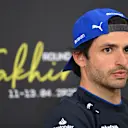 BAHRAIN, BAHRAIN - APRIL 10: Carlos Sainz of Spain and Williams looks on in the Drivers Press Conference during previews ahead of the F1 Grand Prix of Bahrain at Bahrain International Circuit on April 10, 2025 in Bahrain, Bahrain. (Photo by Sam Bagnall/Sutton Images)