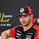 BAHRAIN, BAHRAIN - APRIL 10: Esteban Ocon of France and Haas F1 looks on in the Drivers Press Conference during previews ahead of the F1 Grand Prix of Bahrain at Bahrain International Circuit on April 10, 2025 in Bahrain, Bahrain. (Photo by Sam Bagnall/Sutton Images)