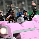 The trip to the Las Vegas Grand Prix podium was slightly different this year!