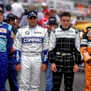 3 Mar 2001:  The 2001 season's new drivers (L to R) Kimi Raikkonen of Sauber, Juan Pablo Montoya of