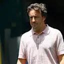 MIAMI, FLORIDA - MAY 01: Fernando Alonso of Spain and Aston Martin F1 Team arrives in the Paddock