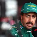 BUDAPEST, HUNGARY - AUGUST 01: Fernando Alonso of Spain and Aston Martin F1 Team is interviewed