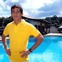 Senna matching his aesthetic to the bright yellow of the 1987 Lotus