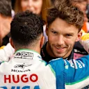 Isack Hadjar was congratulated by fellow Frenchman Pierre Gasly