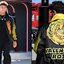 Lando sporting Italian racing icon Valentino Rossi in the paddock