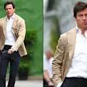 Toto Wolff defies the heat in his blazer