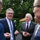 Sir Jackie Stewart was on hand to meet with Starmer 