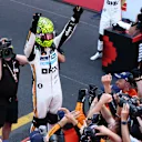 MONTE-CARLO, MONACO - MAY 25: Race winner Lando Norris of Great Britain and McLaren celebrates in parc ferme during the F1 Grand Prix of Monaco at Circuit de Monaco on May 25, 2025 in Monte-Carlo, Monaco. (Photo by Clive Rose/Getty Images)