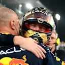 ABU DHABI, UNITED ARAB EMIRATES - NOVEMBER 26: Race winner Max Verstappen of the Netherlands and Oracle Red Bull Racing celebrates in parc ferme during the F1 Grand Prix of Abu Dhabi at Yas Marina Circuit on November 26, 2023 in Abu Dhabi, United Arab Emirates. (Photo by Clive Mason - Formula 1/Formula 1 via Getty Images)