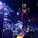 ABU DHABI, UNITED ARAB EMIRATES - NOVEMBER 26: Race winner Max Verstappen of the Netherlands and Oracle Red Bull Racing celebrates in parc ferme during the F1 Grand Prix of Abu Dhabi at Yas Marina Circuit on November 26, 2023 in Abu Dhabi, United Arab Emirates. (Photo by Mario Renzi - Formula 1/Formula 1 via Getty Images)