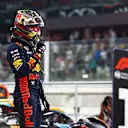 ABU DHABI, UNITED ARAB EMIRATES - NOVEMBER 25: Pole position qualifier Max Verstappen of the Netherlands and Oracle Red Bull Racing celebrates in parc ferme during qualifying ahead of the F1 Grand Prix of Abu Dhabi at Yas Marina Circuit on November 25, 2023 in Abu Dhabi, United Arab Emirates. (Photo by Mark Thompson/Getty Images)