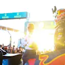 MELBOURNE, AUSTRALIA - APRIL 02: Race winner Max Verstappen of the Netherlands and Oracle Red Bull Racing celebrates in parc ferme during the F1 Grand Prix of Australia at Albert Park Grand Prix Circuit on April 02, 2023 in Melbourne, Australia. (Photo by Mark Thompson/Getty Images)