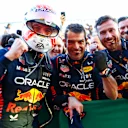 MELBOURNE, AUSTRALIA - APRIL 02: Race winner Max Verstappen of the Netherlands and Oracle Red Bull Racing celebrates in parc ferme during the F1 Grand Prix of Australia at Albert Park Grand Prix Circuit on April 02, 2023 in Melbourne, Australia. (Photo by Mark Thompson/Getty Images)