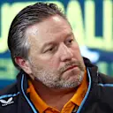 MELBOURNE, AUSTRALIA - MARCH 31: McLaren Chief Executive Officer Zak Brown looks on in the Team Principals Press Conference during practice ahead of the F1 Grand Prix of Australia at Albert Park Grand Prix Circuit on March 31, 2023 in Melbourne, Australia. (Photo by Dan Istitene/Getty Images)