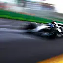 MELBOURNE, AUSTRALIA - MARCH 31: George Russell of Great Britain driving the (63) Mercedes AMG Petronas F1 Team W14 on track during practice ahead of the F1 Grand Prix of Australia at Albert Park Grand Prix Circuit on March 31, 2023 in Melbourne, Australia. (Photo by Mark Thompson/Getty Images)