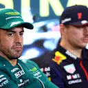 MELBOURNE, AUSTRALIA - MARCH 30: Fernando Alonso of Spain and Aston Martin F1 Team looks on in the Drivers Press Conference during previews ahead of the F1 Grand Prix of Australia at Albert Park Grand Prix Circuit on March 30, 2023 in Melbourne, Australia. (Photo by Dan Istitene/Getty Images)
