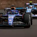 BAKU, AZERBAIJAN - APRIL 30: Alexander Albon of Thailand driving the (23) Williams FW45 Mercedes leads Pierre Gasly of France driving the (10) Alpine F1 A523 Renault on track during the F1 Grand Prix of Azerbaijan at Baku City Circuit on April 30, 2023 in Baku, Azerbaijan. (Photo by Francois Nel/Getty Images)