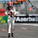 BAKU, AZERBAIJAN - APRIL 28: Kevin Magnussen of Denmark and Haas F1 walks in the Pitlane during practice ahead of the F1 Grand Prix of Azerbaijan at Baku City Circuit on April 28, 2023 in Baku, Azerbaijan. (Photo by Dan Mullan - Formula 1/Formula 1 via Getty Images)