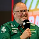 BAKU, AZERBAIJAN - APRIL 28: Tom McCullough, Performance Director at Aston Martin F1 attends the Team Principals Press Conference during practice ahead of the F1 Grand Prix of Azerbaijan at Baku City Circuit on April 28, 2023 in Baku, Azerbaijan. (Photo by Dan Mullan/Getty Images)