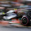 BAKU, AZERBAIJAN - APRIL 28: Lewis Hamilton of Great Britain driving the (44) Mercedes AMG Petronas F1 Team W14 in the Pitlane during qualifying ahead of the F1 Grand Prix of Azerbaijan at Baku City Circuit on April 28, 2023 in Baku, Azerbaijan. (Photo by Dan Mullan - Formula 1/Formula 1 via Getty Images)