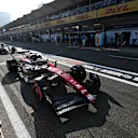 BAKU, AZERBAIJAN - APRIL 28: Valtteri Bottas of Finland driving the (77) Alfa Romeo F1 C43 Ferrari on track during qualifying ahead of the F1 Grand Prix of Azerbaijan at Baku City Circuit on April 28, 2023 in Baku, Azerbaijan. (Photo by Dan Mullan - Formula 1/Formula 1 via Getty Images)