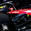 BAKU, AZERBAIJAN - APRIL 29: Zhou Guanyu of China driving the (24) Alfa Romeo F1 C43 Ferrari on track during the Sprint Shootout ahead of the F1 Grand Prix of Azerbaijan at Baku City Circuit on April 29, 2023 in Baku, Azerbaijan. (Photo by Mark Thompson/Getty Images)