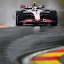 SPA, BELGIUM - JULY 28: Nico Hulkenberg of Germany driving the (27) Haas F1 VF-23 Ferrari on track during practice ahead of the F1 Grand Prix of Belgium at Circuit de Spa-Francorchamps on July 28, 2023 in Spa, Belgium. (Photo by Dan Mullan/Getty Images)
